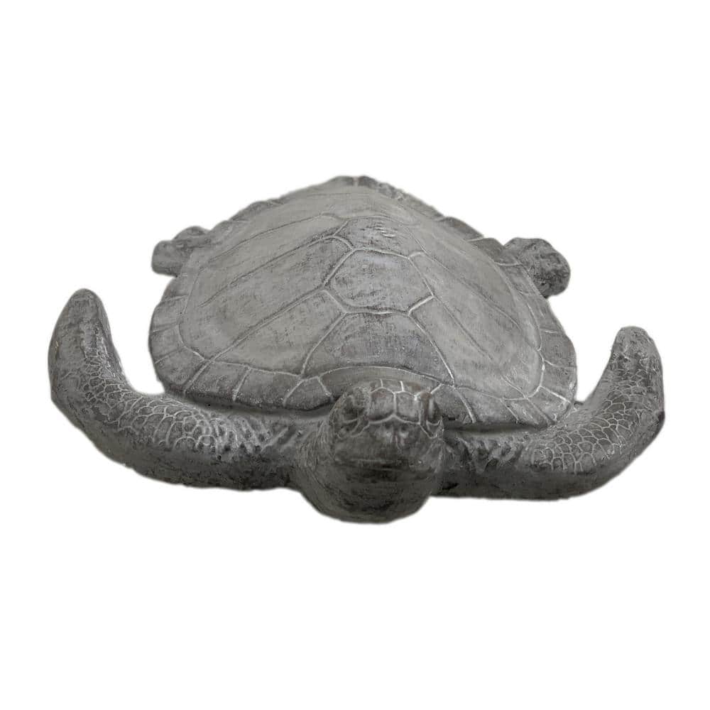 Gray Polyresin Sea Turtle Garden Statue 21.5" Outdoor Decor
