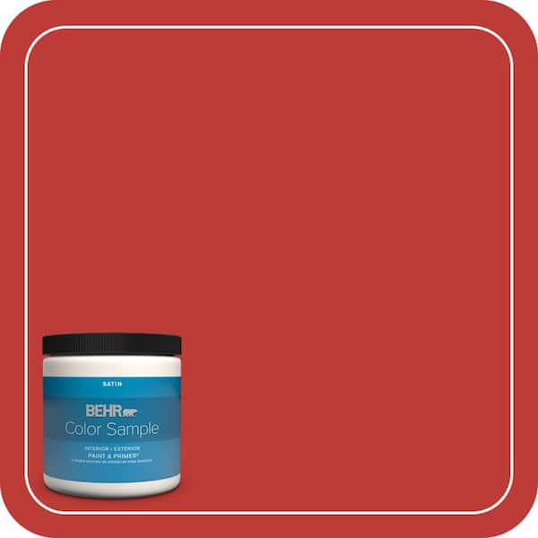 BEHR PREMIUM PLUS 8 oz. #P150-7 Flirt Alert Satin Enamel Interior/Exterior Paint & Primer Color Sample