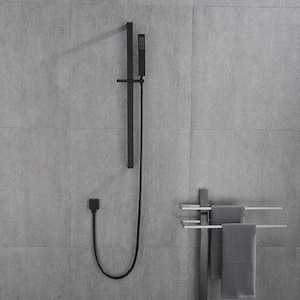 1-Spray Eco-Performance Wall Mount Handheld Shower Head GPM with 28 in. Slide Bar and 59 in . Hose in Matte Black