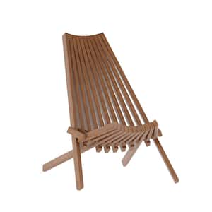Brown Wood Outdoor Lounge Chair in Brown