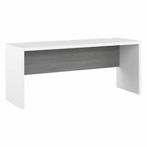 Echo 71.97 in. Rectangular Pure White/Modern Gray Desk