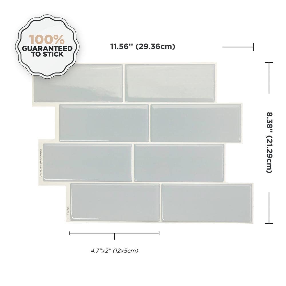 Metro Mia Gray Blue Peel and Stick Backsplash Tiles