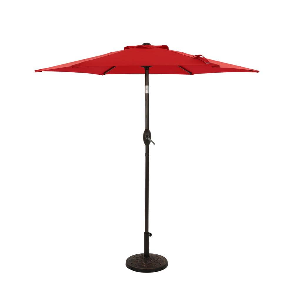 7.5 ft. Steel Market Patio Umbrella in Red