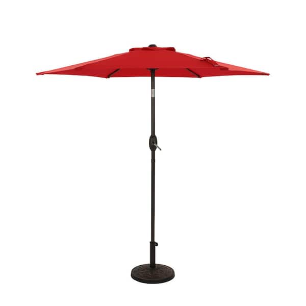 Unbranded 7.5 ft. Steel Market Patio Umbrella in Red