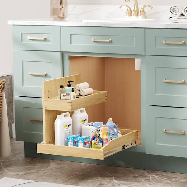 HOMEIBRO Sliding Undersink Organizer Pull Out Cabinet Shelf Organization and Storage