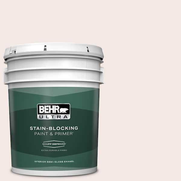 BEHR ULTRA 5 gal. #770A-1 Quartz White Extra Durable Semi-Gloss Enamel Interior Paint & Primer