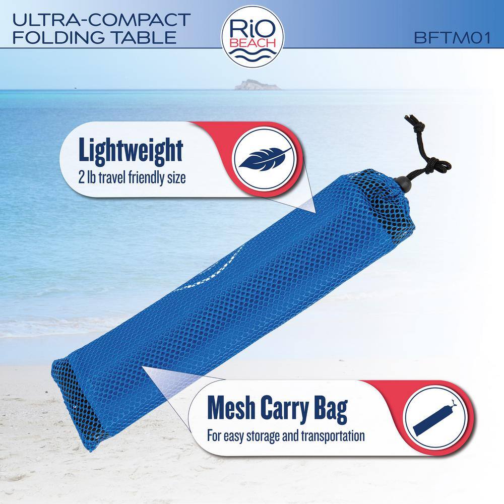 Blue Ultra Compact Fabric Folding Camping Table