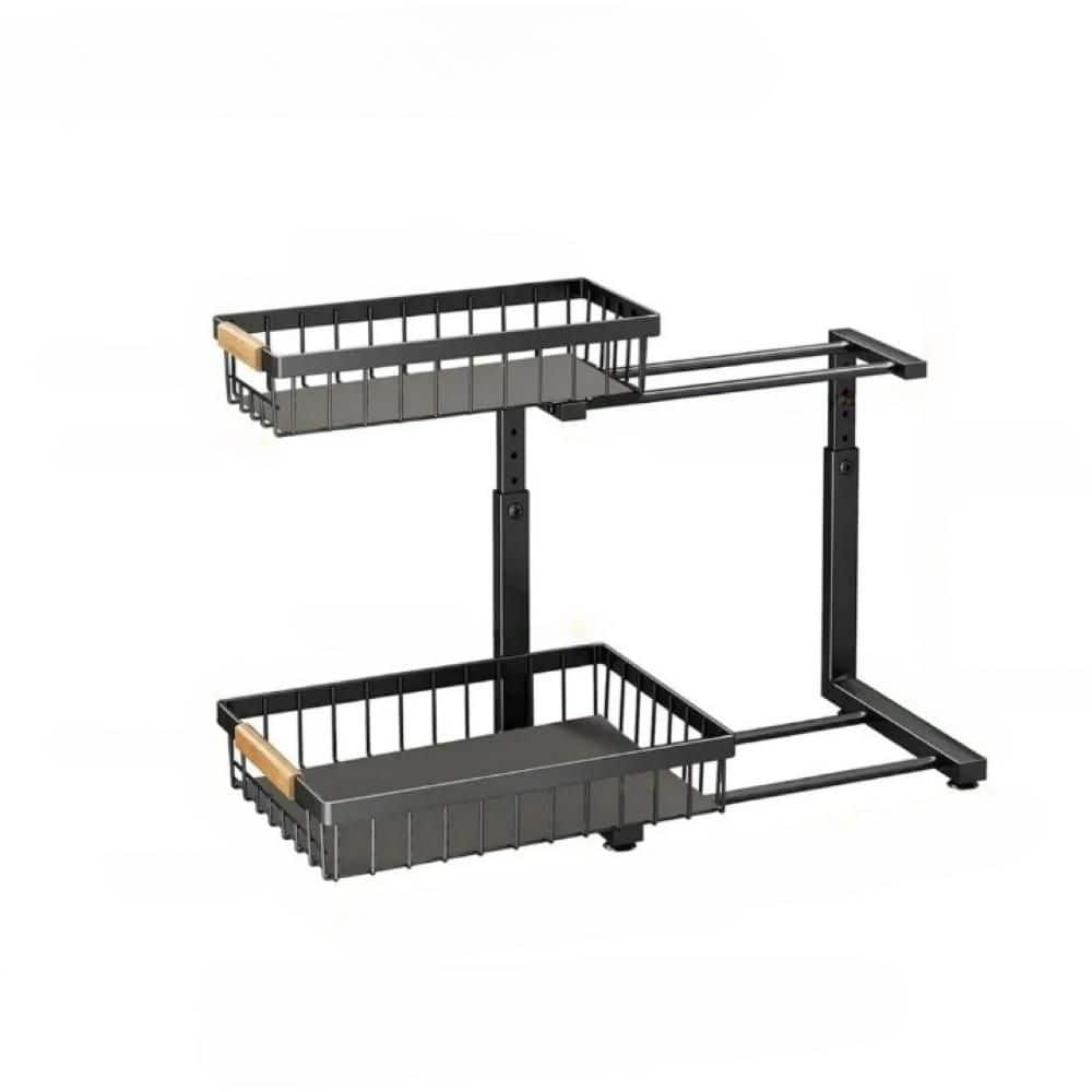 5.7 in. H x 16.7 in. W x 11.8 in. D Modern Black Metal 2 in Set Dish Drying