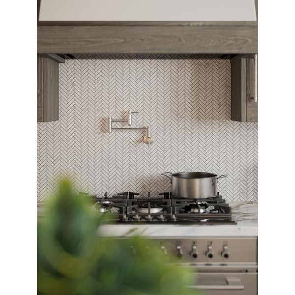 Jeffrey Court Jet Stream White Herringbone 10 in. x 11 in. x 8 mm Honed Marble Stone Mosaic Wall/Floor Tile Jeffrey Court Jet Stream White Herringbone 10 in. x 11 in. x 8 mm Honed Marble Stone Mosaic Wall/Floor Tile