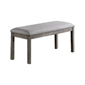 Gray 45 in. Backless Bedroom Bench with Padded Seat