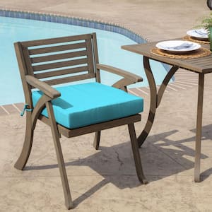 21 in. x 21 in. Pool Blue Leala Square Outdoor Seat Cushion