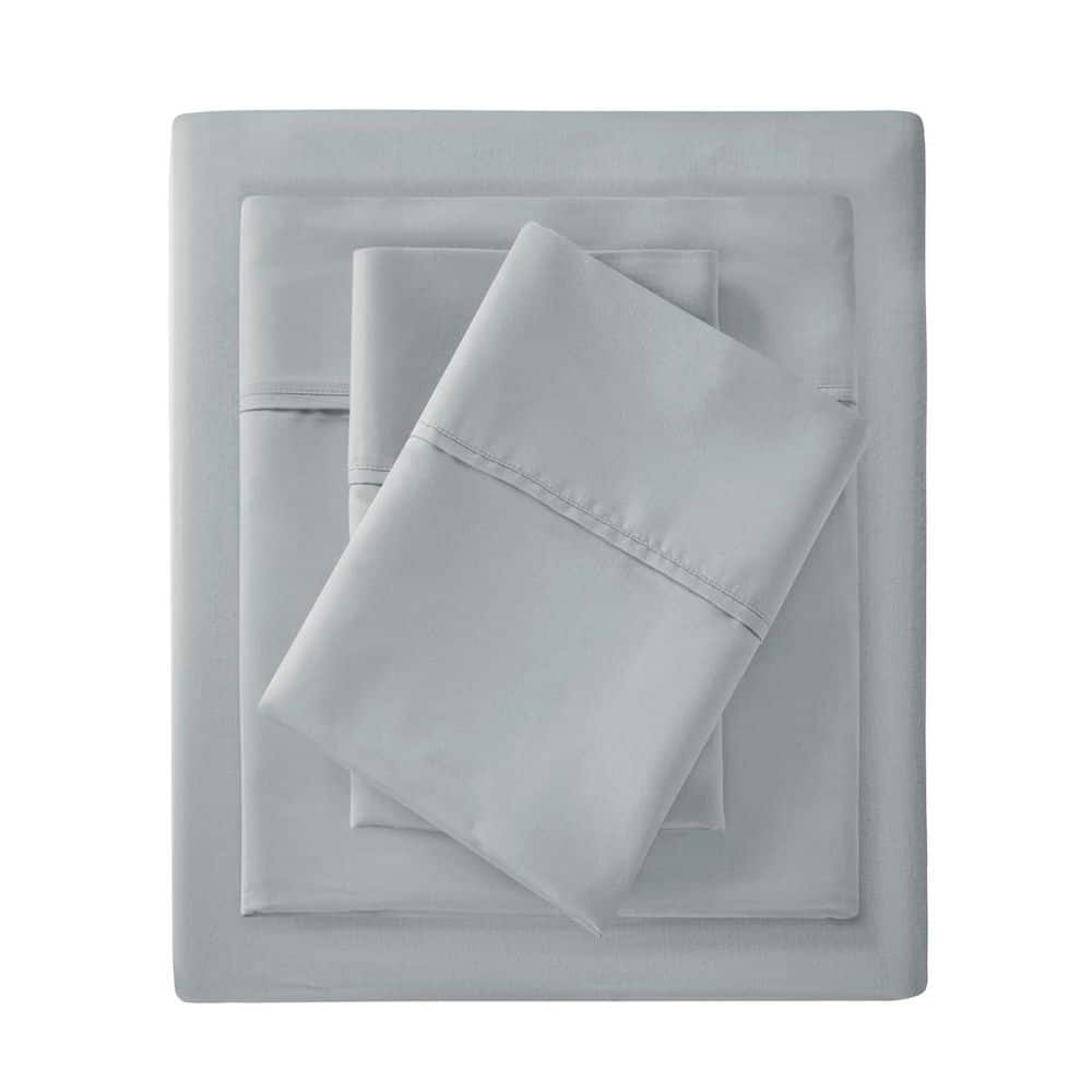 1500 Thread Count Gray Cotton Blend King Pillowcase Set