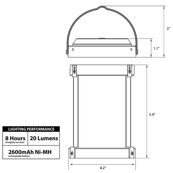 Feit Electric 3010303 4 in. Onesync Solar Power Metal Square Hanging Pathway Light Bronze