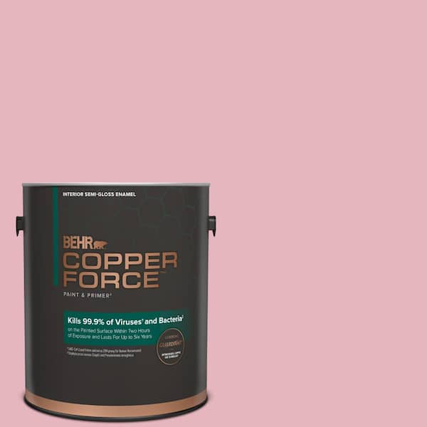 COPPER FORCE 1 gal. #M140-3 Premium Pink Semi-Gloss Enamel Virucidal and Antibacterial Interior Paint & Primer