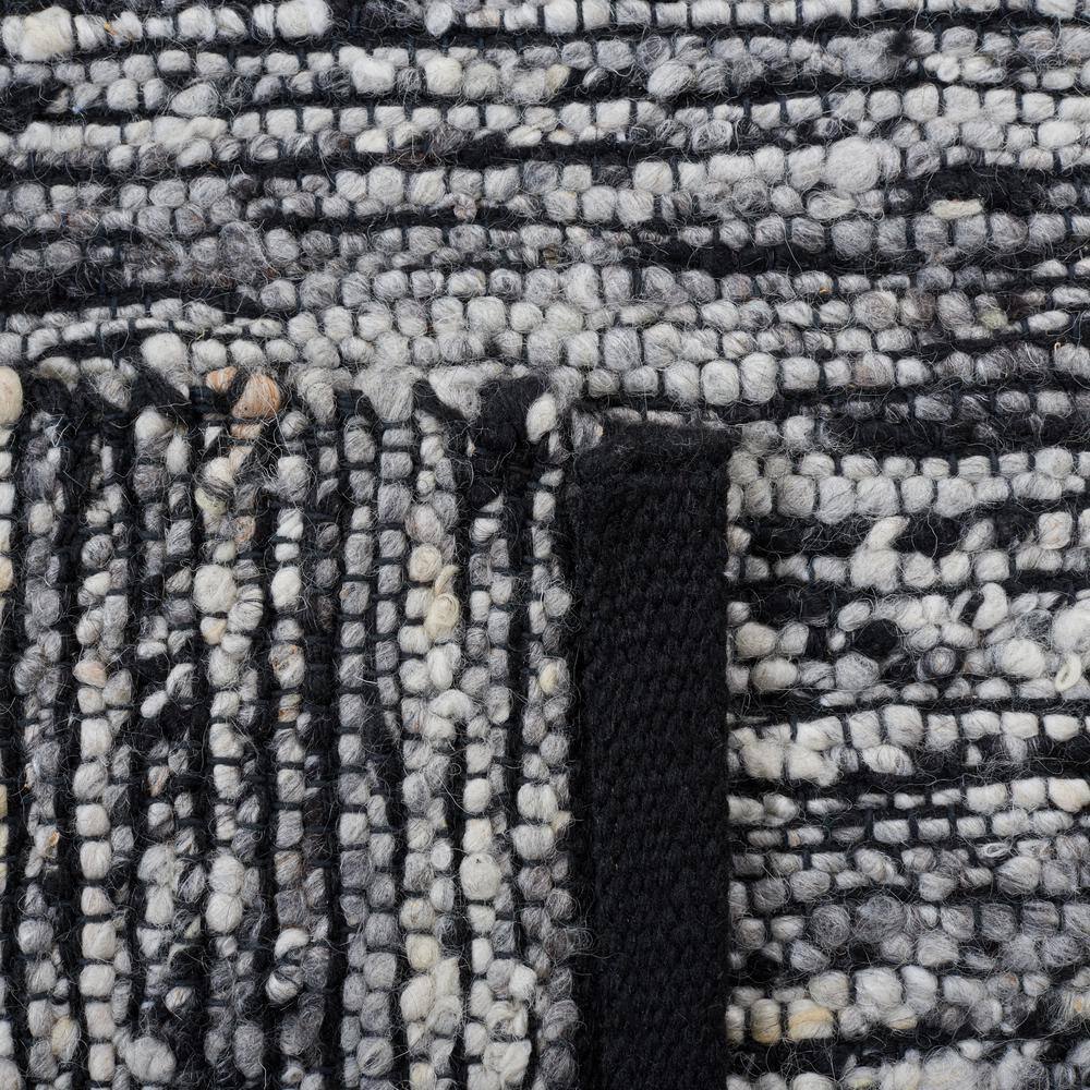 Artisan-Crafted Black Wool 8' x 10' Handwoven Area Rug