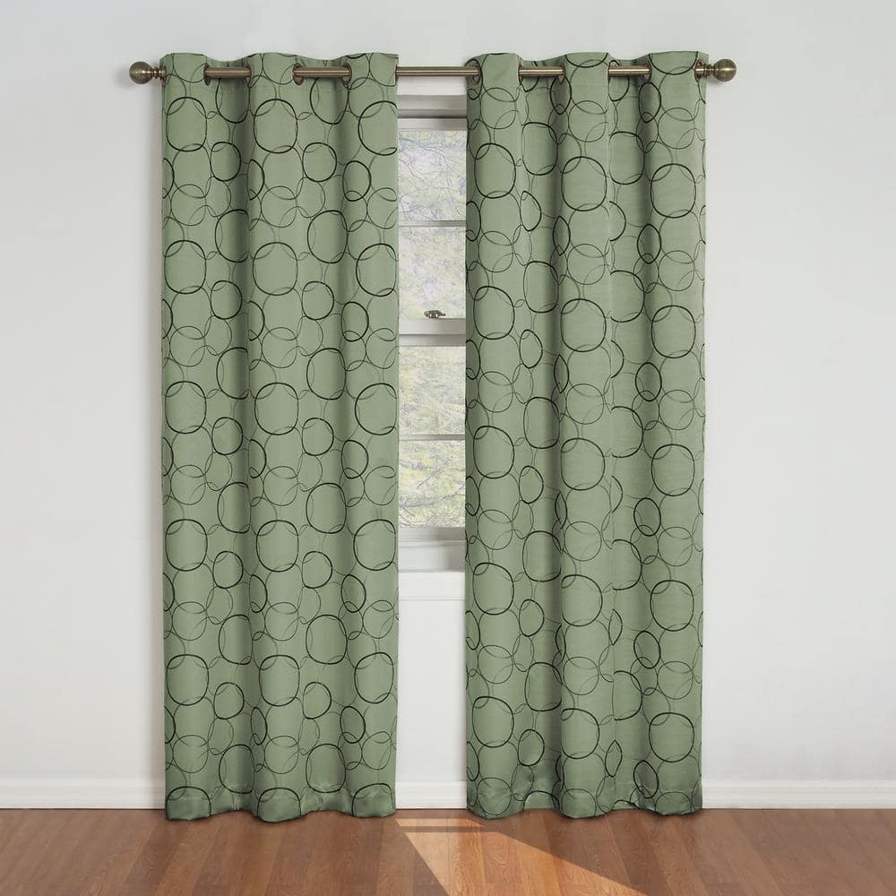 Dark Sage Green 68 inch French Door Curtains Unlined