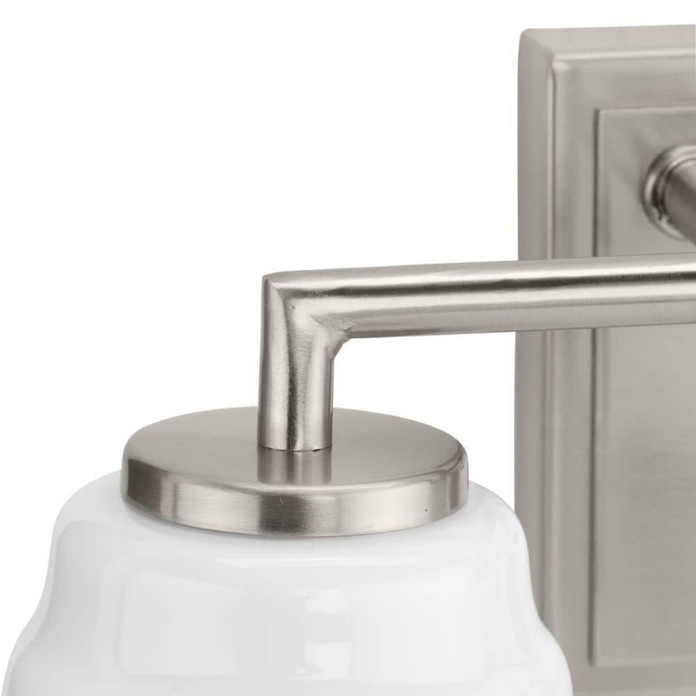 Brushed Nickel 3-Light Vanity with Opal Glass Shades
