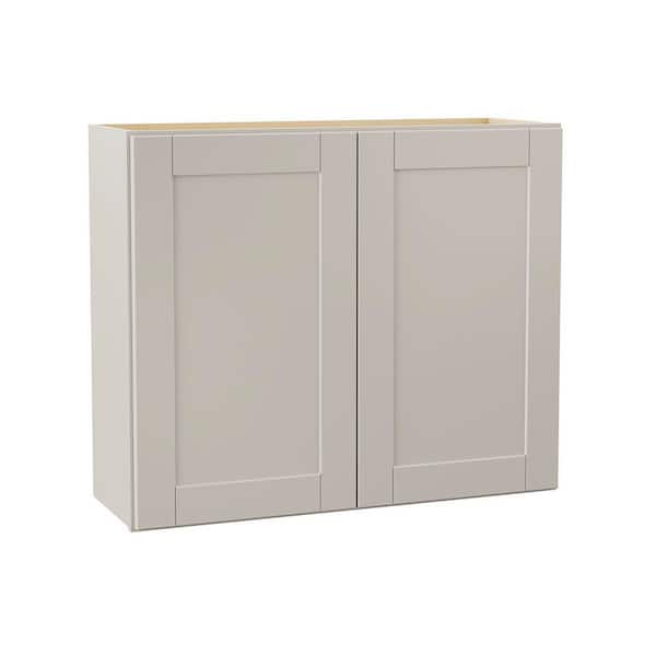 Shaker 36 in. W x 12 in. D x 30 in. H Assembled Wall Cabinet in Dove Gray