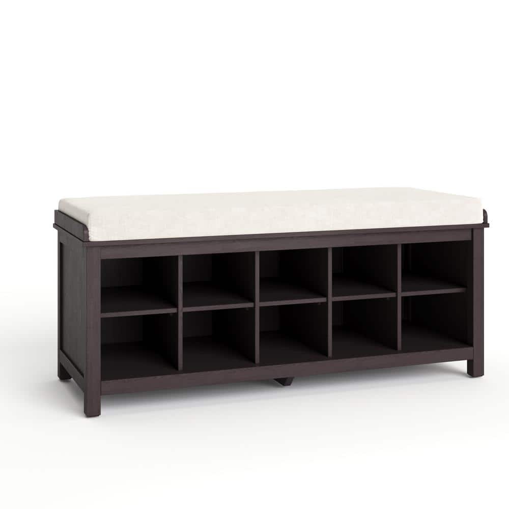 44 in W x 20 in H Espresso Solid Wood 10 Pair Shoe Storage Bench price history on PriceWatchPro