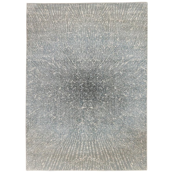 Inspire Me! Home Decor Elegance Grey 4 ft. x 6 ft. Abstract Contemporary Area Rug