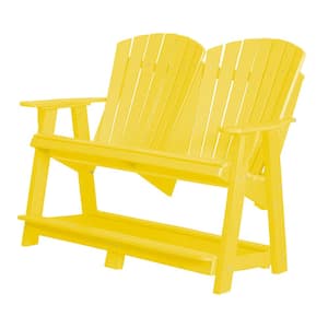 Heritage Lemon Yellow Plastic Outdoor Double High Adirondack Chair
