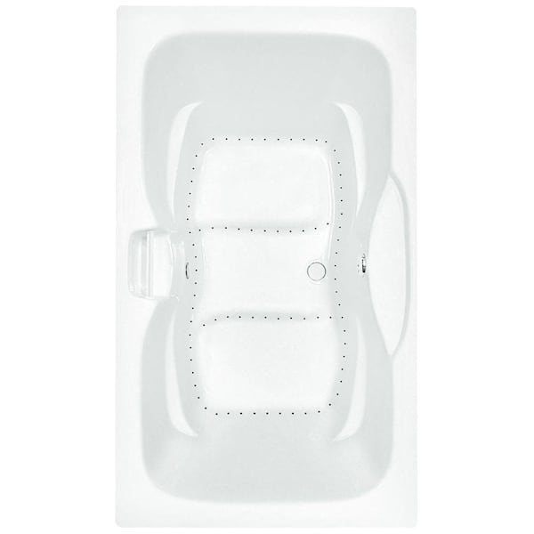 Aquatic Serenity 1 - 72 in. Rectangular Bathtub with Center Drain in Acrylic Drop-in Drift Bath and Chromotherapy White