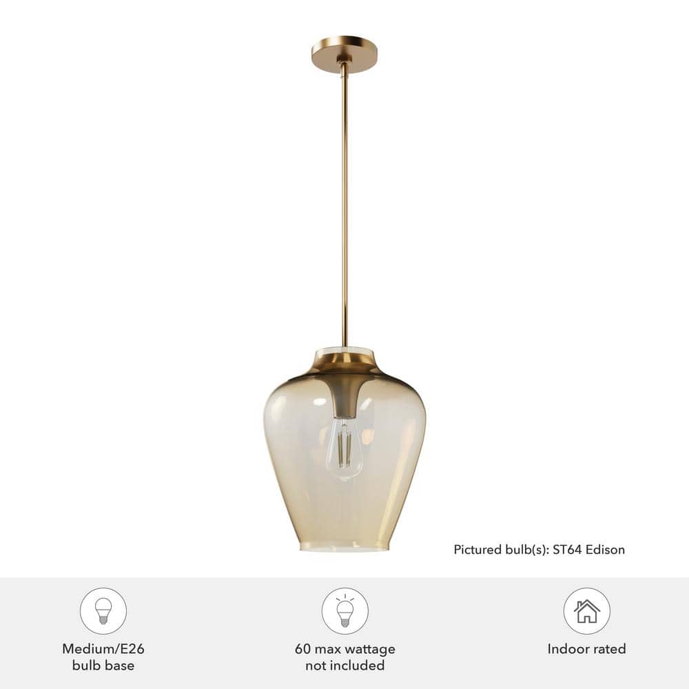 Alturas Gold Amber Iridescent Glass Globe Pendant Light