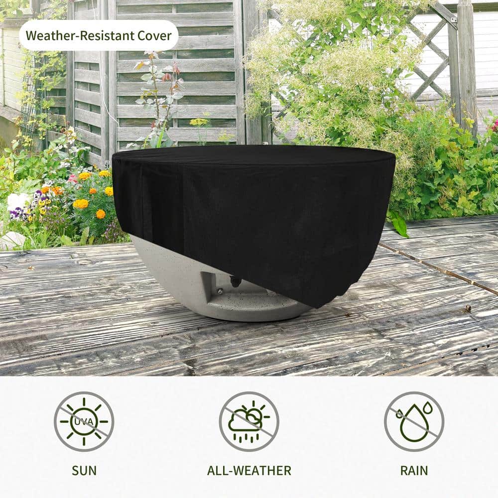 25" Light Gray Concrete and Metal Propane Gas Fire Pit Table