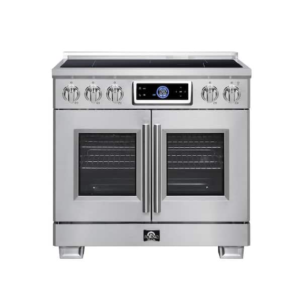 Maximus 36 in. Induction range, French Door, 5 Burner Elements, 5.36 cf. Convection Oven, Stainless Steel