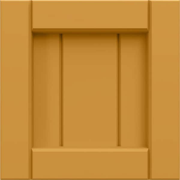 Ekena Millwork 12 in. W x 12 in. H True Fit PVC Framed Board-n-Batten Shutters Sample, Turmeric