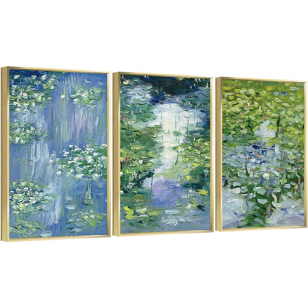 Unbranded Framed Canvas Wall Art Oil Paintings Impressionism Aesthetic Art Print, 3 Panels, 20 in. x 28 in.