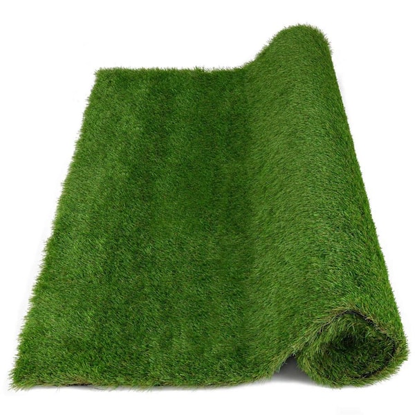 4 ft. x 6 ft. Green Artificial Grass Turf with Drainage Holes Nonslip Bottom 60 OZ Heavy