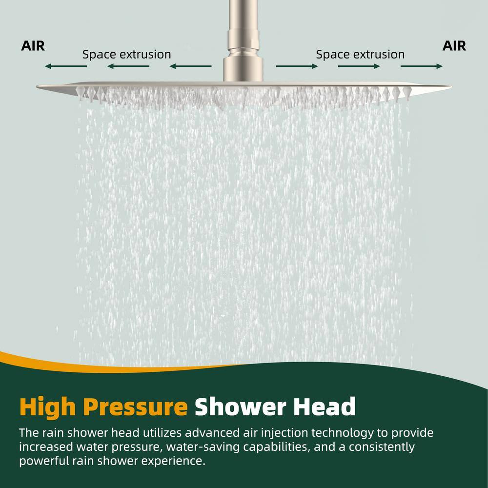 Brushed Nickel Dual Rainfall and Handheld Shower Head Combo