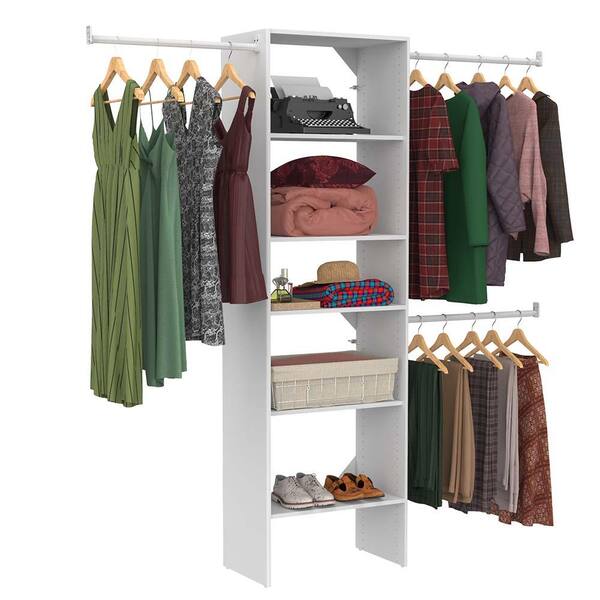 121 In W White Wood Closet System 5702900, Closetmaid Shelving Systems