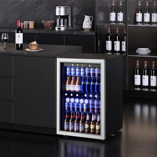 SIMZLIFE 20.3 in Single Zone 145-Cans Freestanding Beverage and