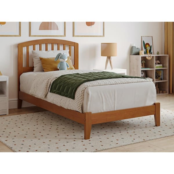 Richmond Light Toffee Natural Bronze Solid Wood Frame Twin Low Profile Platform Bed