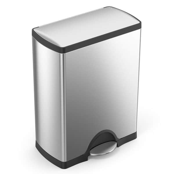 Simplehuman 50l Slim Open Commercial Trash Can Brushed Stainless