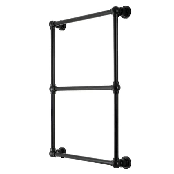 Kingston Brass Palatine 3-Bar Wall Mount Towel Rack in Matte Black