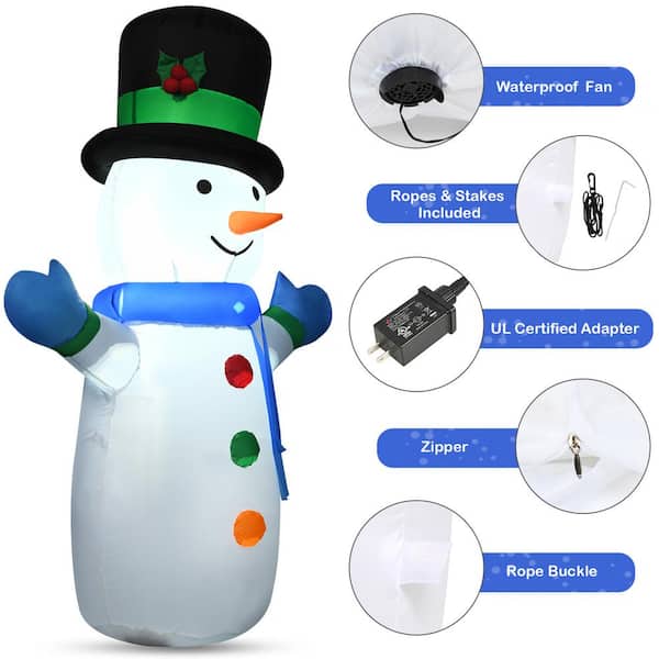 Gymax 4 ft. H x 2.2 ft. W Christmas Inflatable Snowman Holiday 