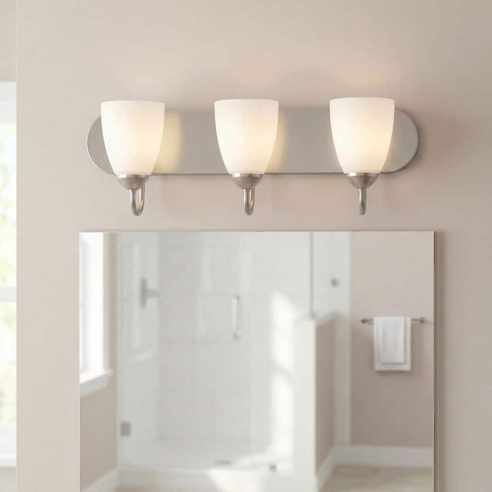 Progress Lighting Gather Collection 3-Light Brushed Nickel Etched