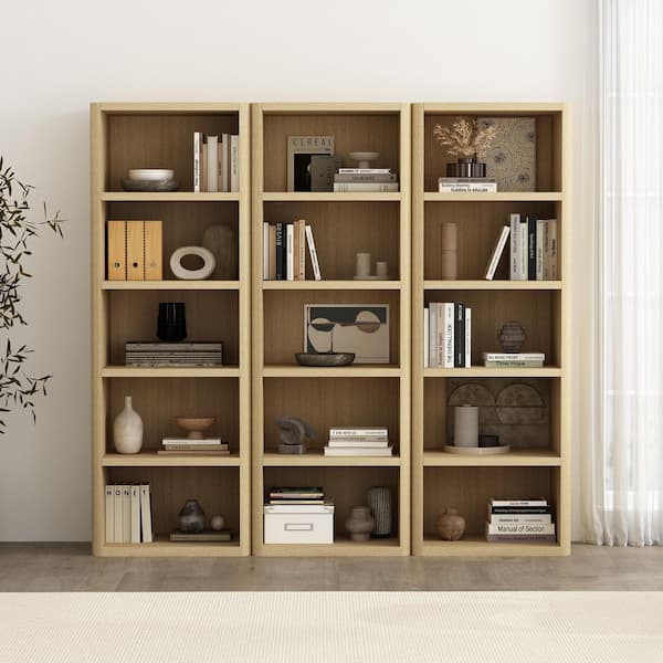 Manhattan Comfort Rivington 79 in. Tall Modern Natural Oak