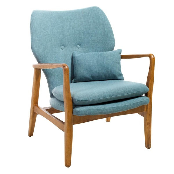 Noble House Haddie Light Blue Fabric Upholstered Club Chair