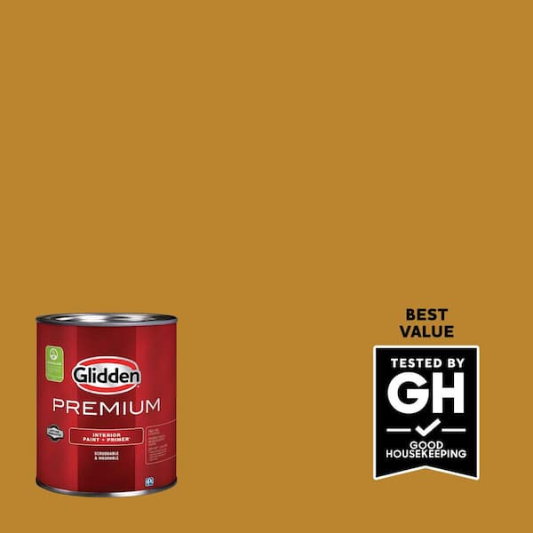 Glidden Premium 1 qt. PPG1208-7 Gothic Gold Semi-Gloss Interior Latex Paint