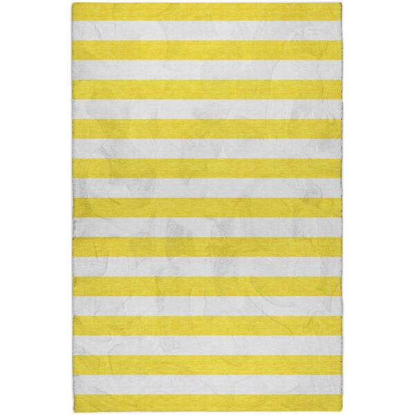 Dream Shag Premium Machine Washable Abstract ADS528 Yellow 8 ft. x 10 ft. Area Rug