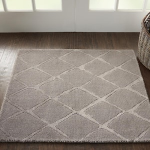 Twilight Grey 2 ft. x 3 ft. Abstract Contemporary Kitchen Area Rug