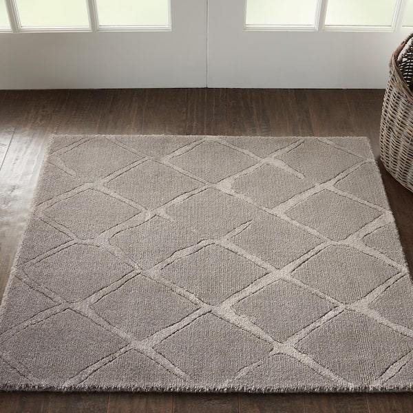 Twilight Grey 2 ft. x 3 ft. Abstract Contemporary Kitchen Area Rug