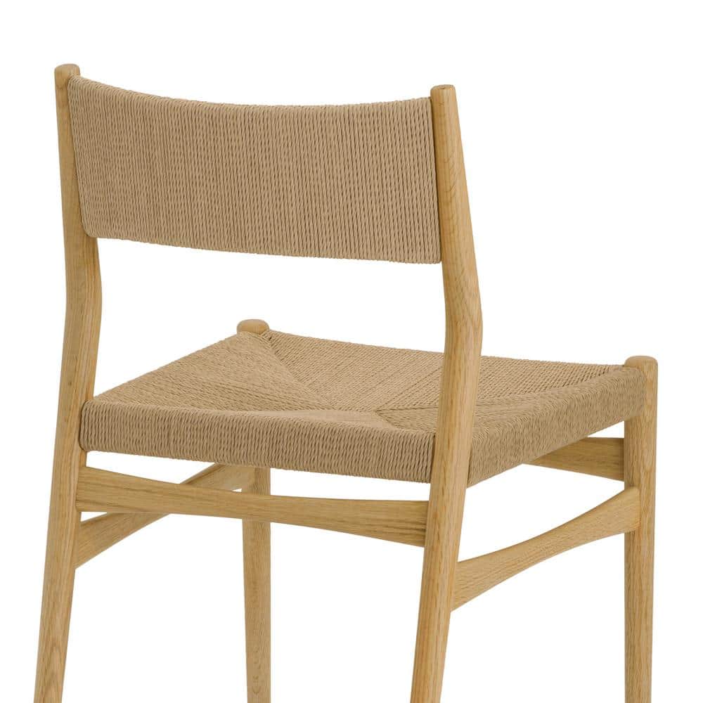 Natural Oak Round Dining Set with Paper Cord Seats