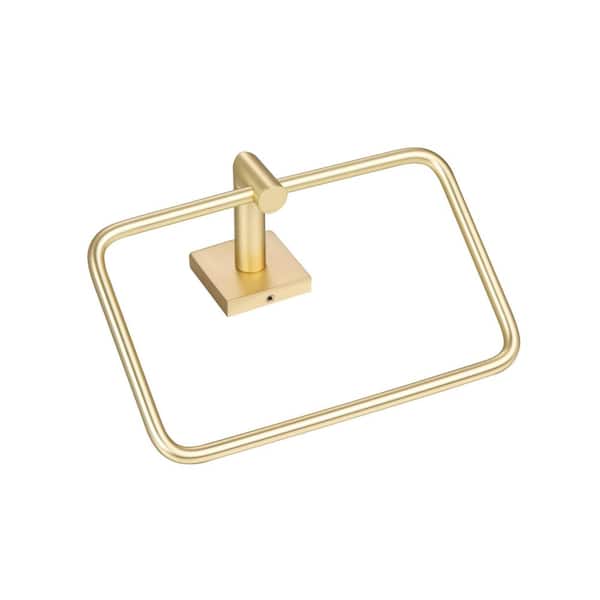 Rapture 7.5 in. Wall Mounted Hand Towel Holder-Satin Brass