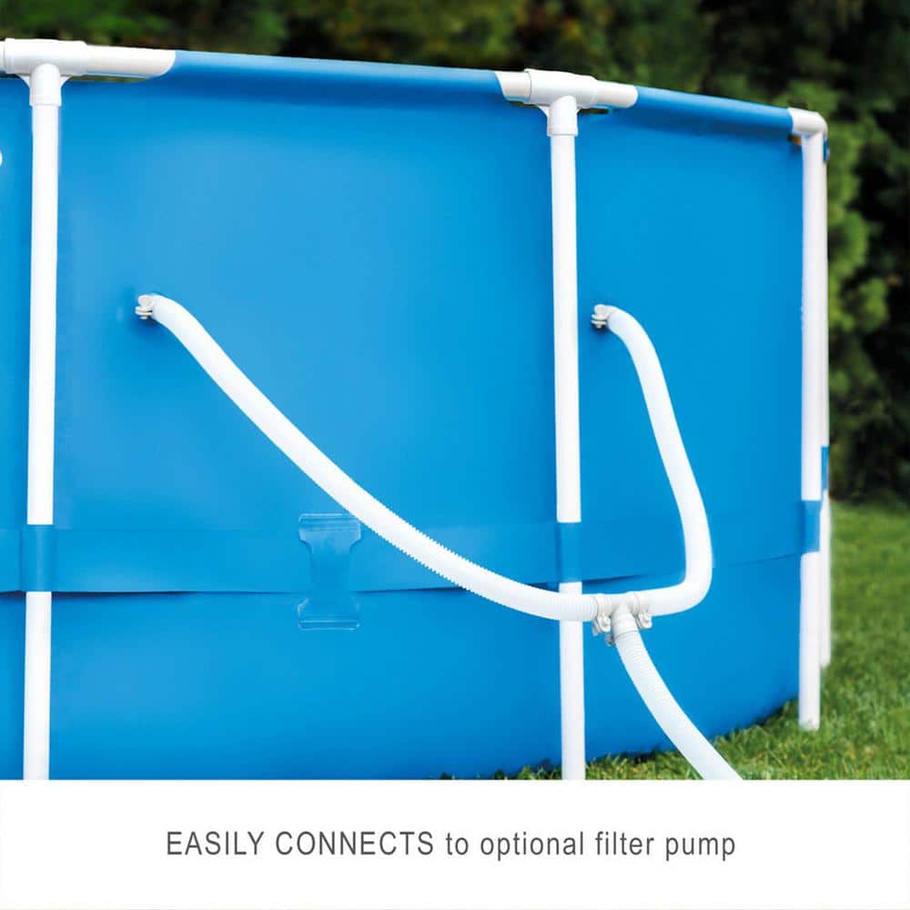 Intex 12 ft Round Blue Metal Frame Above Ground Pool