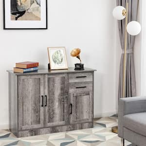Grey Buffet Storage Cabinet Console Table Kitchen Sideboard Drawer